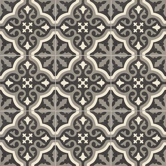 Centro Florentine Black Porcelain Tile 20 x 20cm-Delforno