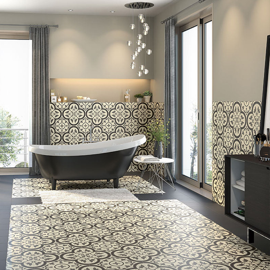 Centro Florentine White Porcelain Tile 20 x 20cm-Delforno