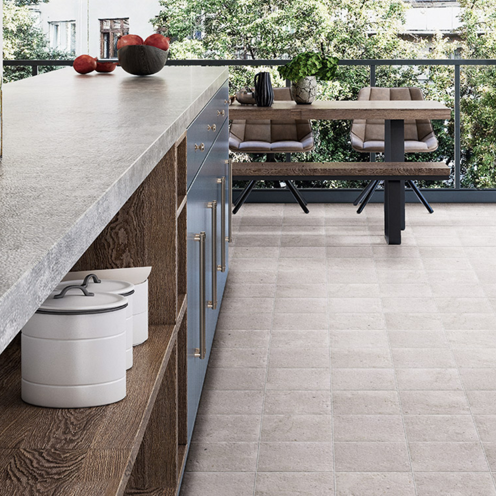 White Bali Stone Porcelain Tile 20 x 20cm
