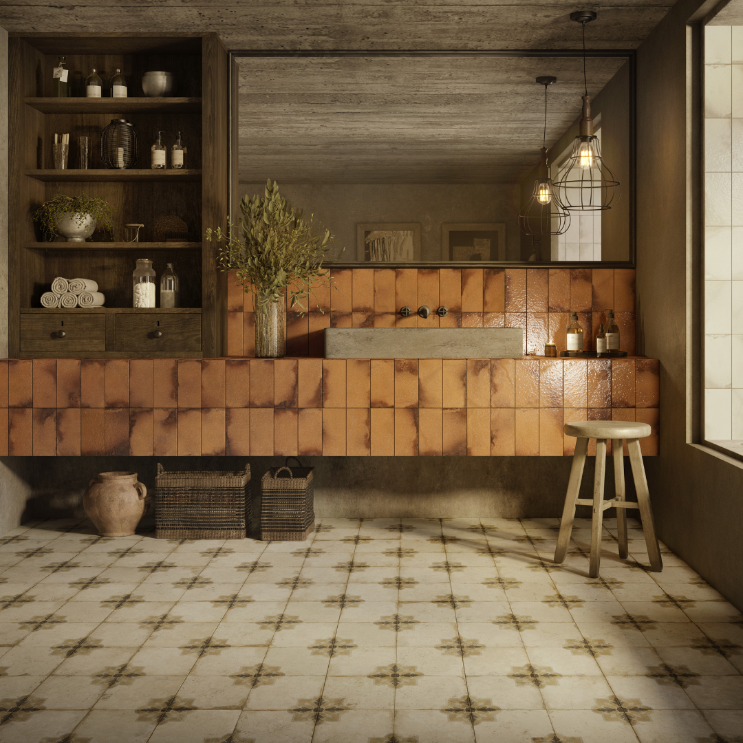 FS Workshop Marigold Ceramic Tile 45 x 45cm-Delforno
