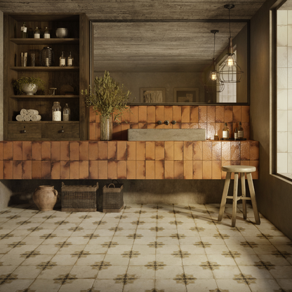 FS Workshop Marigold Ceramic Tile 45 x 45cm-Delforno