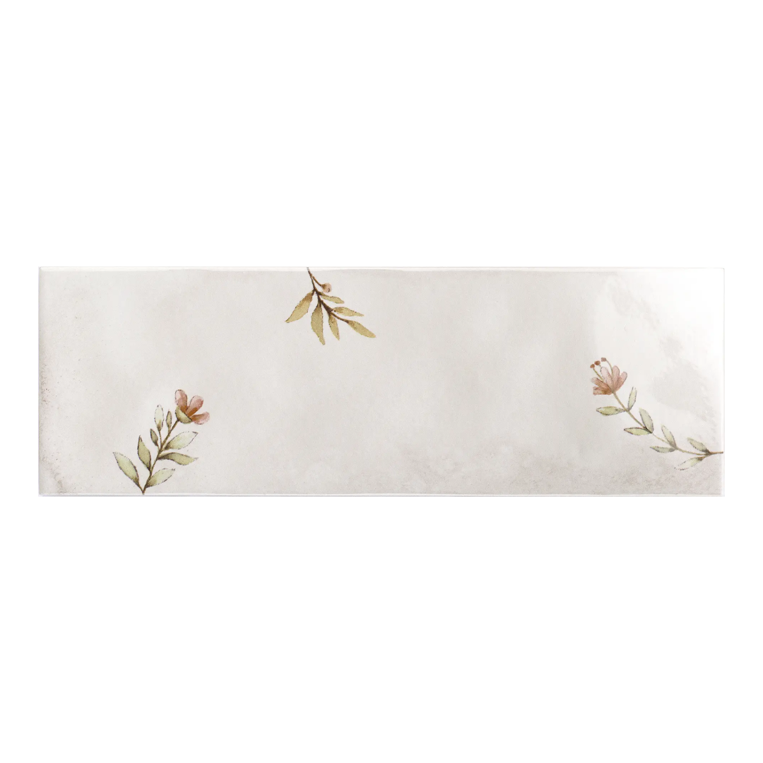 Zilij Deco White Ceramic Tile 15 x 45cm