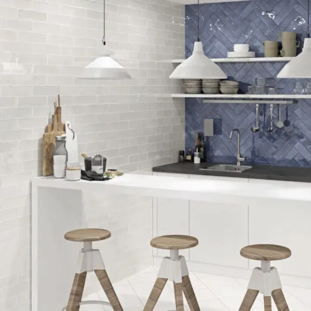 Vibe White Ceramic Tile 6 x 25cm-Delforno