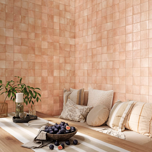 Manual Salmon Porcelain Tile 10 x 20cm-Delforno