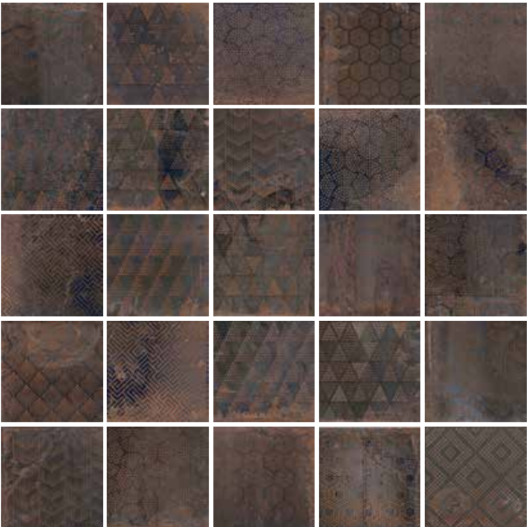 Oxi Dart Patchwork Dark Porcelain Tile 20 x 20cm