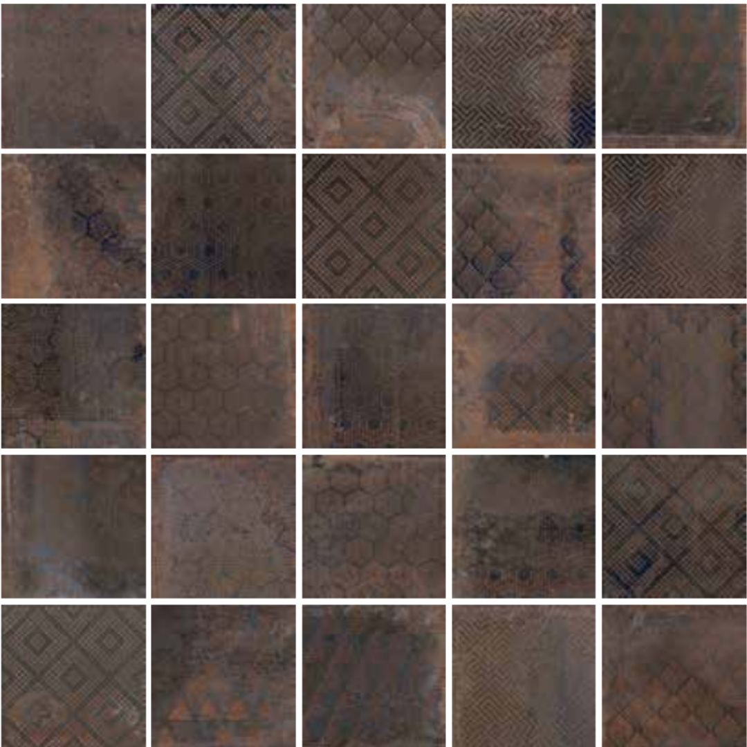 Oxi Dart Patchwork Dark Porcelain Tile 20 x 20cm