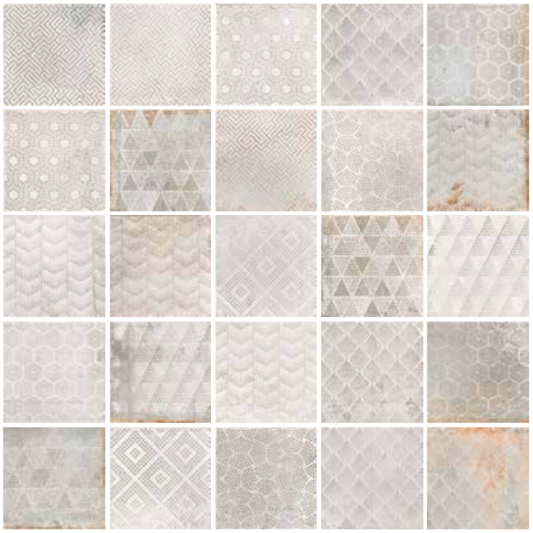 Oxi Dart Patchwork Light Porcelain Tile 20 x 20cm