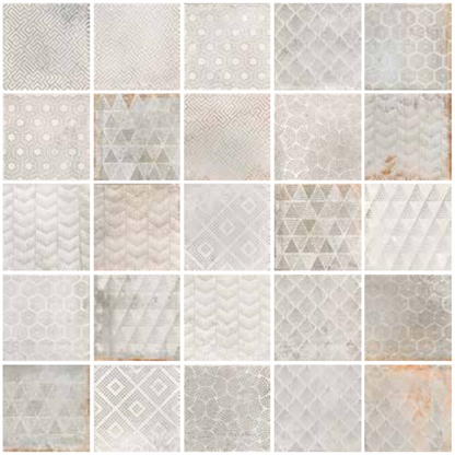 Oxi Dart Patchwork Light Porcelain Tile 20 x 20cm