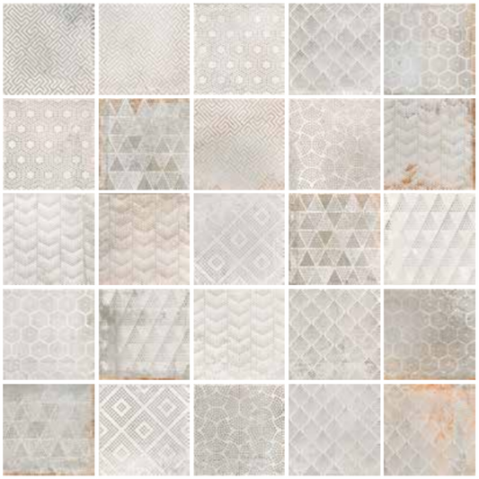 Oxi Dart Patchwork Light Porcelain Tile 20 x 20cm