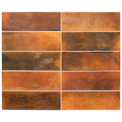 Small Format Hanoi Burnt Rojo Ceramic Tile 6.5 x 20cm-Delforno
