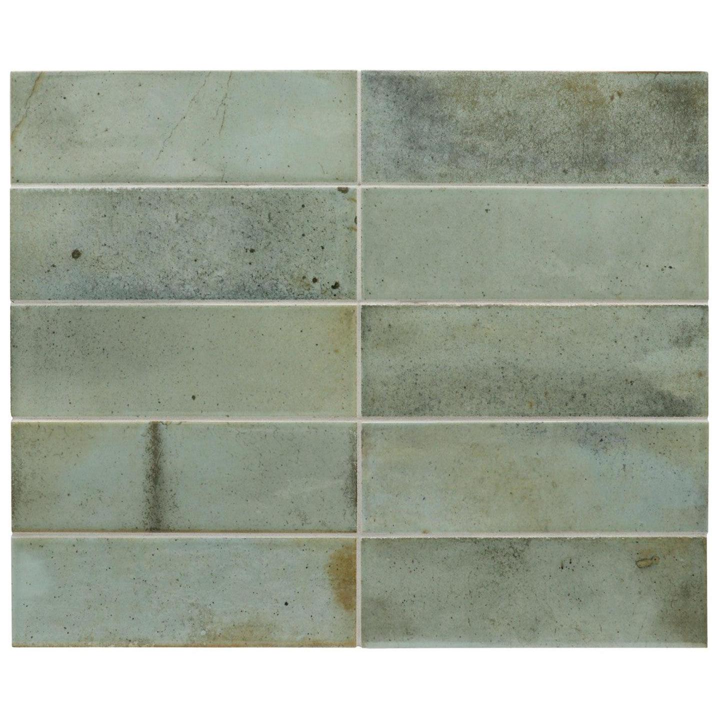 Small Format Hanoi Celadon Ceramic Tile 6.5 x 20cm-Delforno