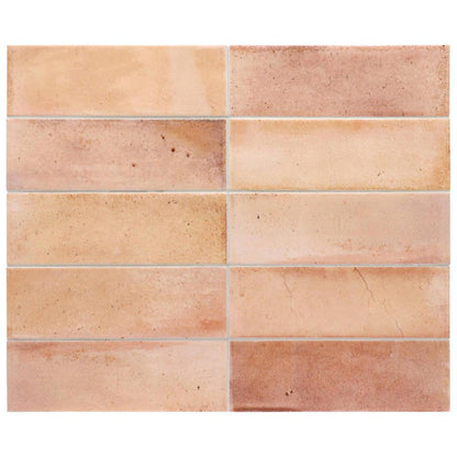 Small Format Hanoi Pink Ceramic Tile 6.5 x 20cm-Delforno