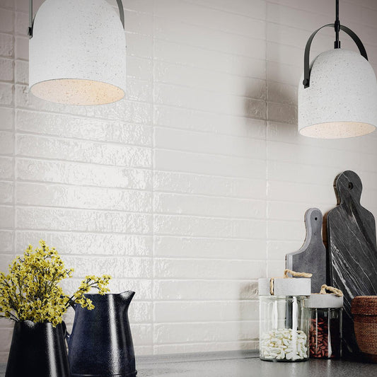 Small Format Luminous Snow Brick Porcelain Tile 3.8 x 23.5cm-Delforno-Delforno