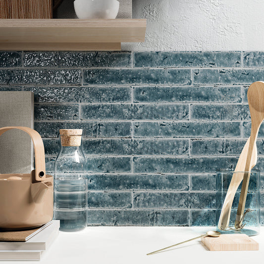 Small Format Ribero Brick Gloss Porcelain Tile 3.8 x 23.5cm-Delforno-Delforno