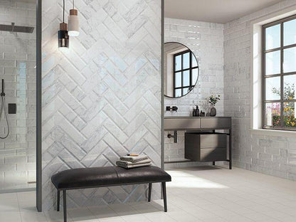 Subway Collection Victorian Carrara Ceramic Tile 10x30cm-Delforno