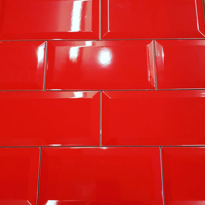 Subway Collection Victorian Red Brillo Ceramic Tile 10 x 20cm-Delforno