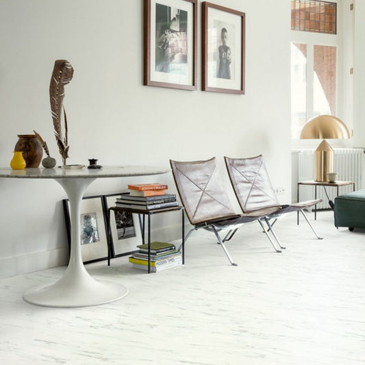 Marble Carrara White 5mm Luxury Vinyl Tile 30.50cm X 60.59cm-Delforno