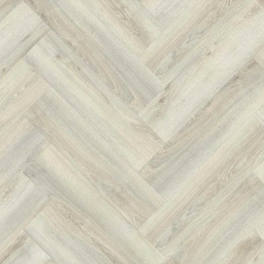 Kentucky Oak Beige Herringbone 6mm Luxury Vinyl Tile 12.6 x 63cm