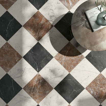 Livingstone Nero Marble Effect Porcelain Tile 30 x 30cm