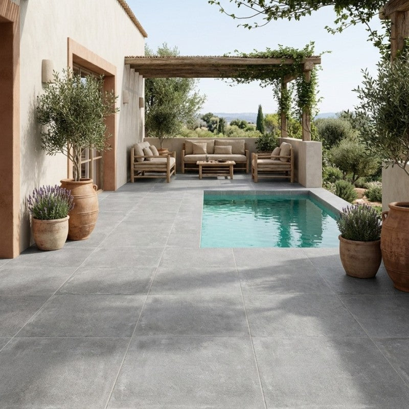 Assen Grey Porcelain Tile 60x60x2cm-Delforno