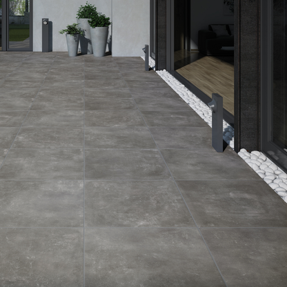 Assen Graphite Porcelain Tile 60x60x2cm-Delforno