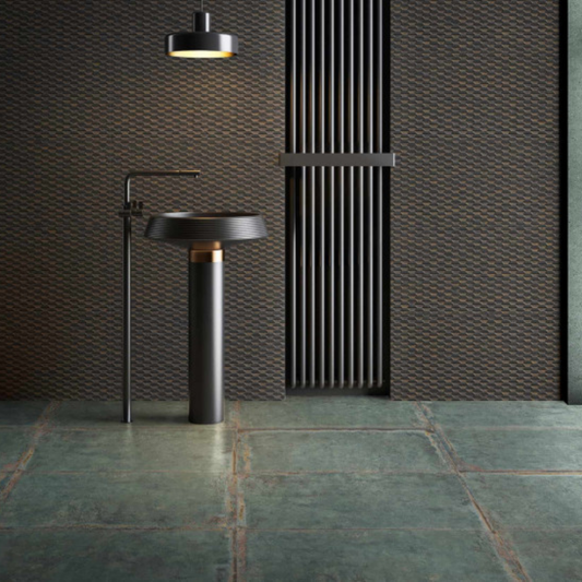 Steel Black Stamping Natural Porcelain Tile 50 x 100cm-Aparici-Delforno