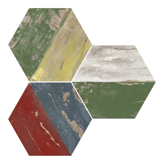 Karacter Vintage Hex Porcelain Tile 25 x 29cm