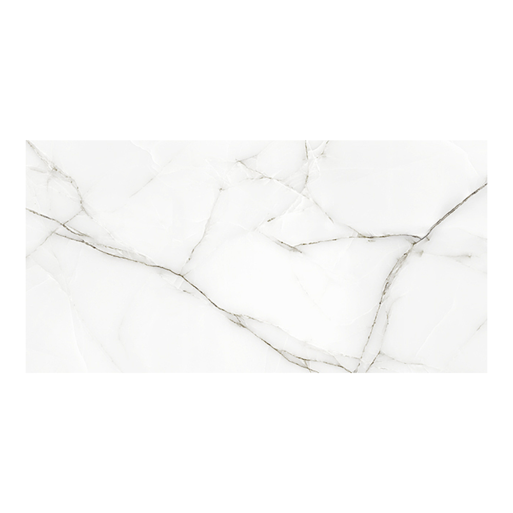 Au Crystal White Polished Porcelain Tile 60 x 120cm-Delforno