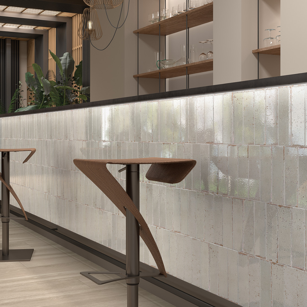 Musa Blanco Porcelain Tile 6.5 x 20cm-Delforno