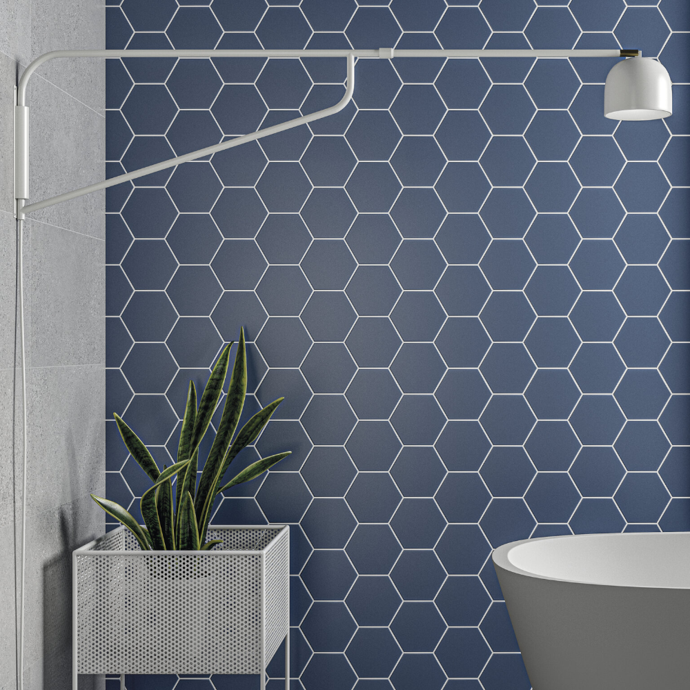 Timeless Marine Hexagon Porcelain Tile 15x17cm