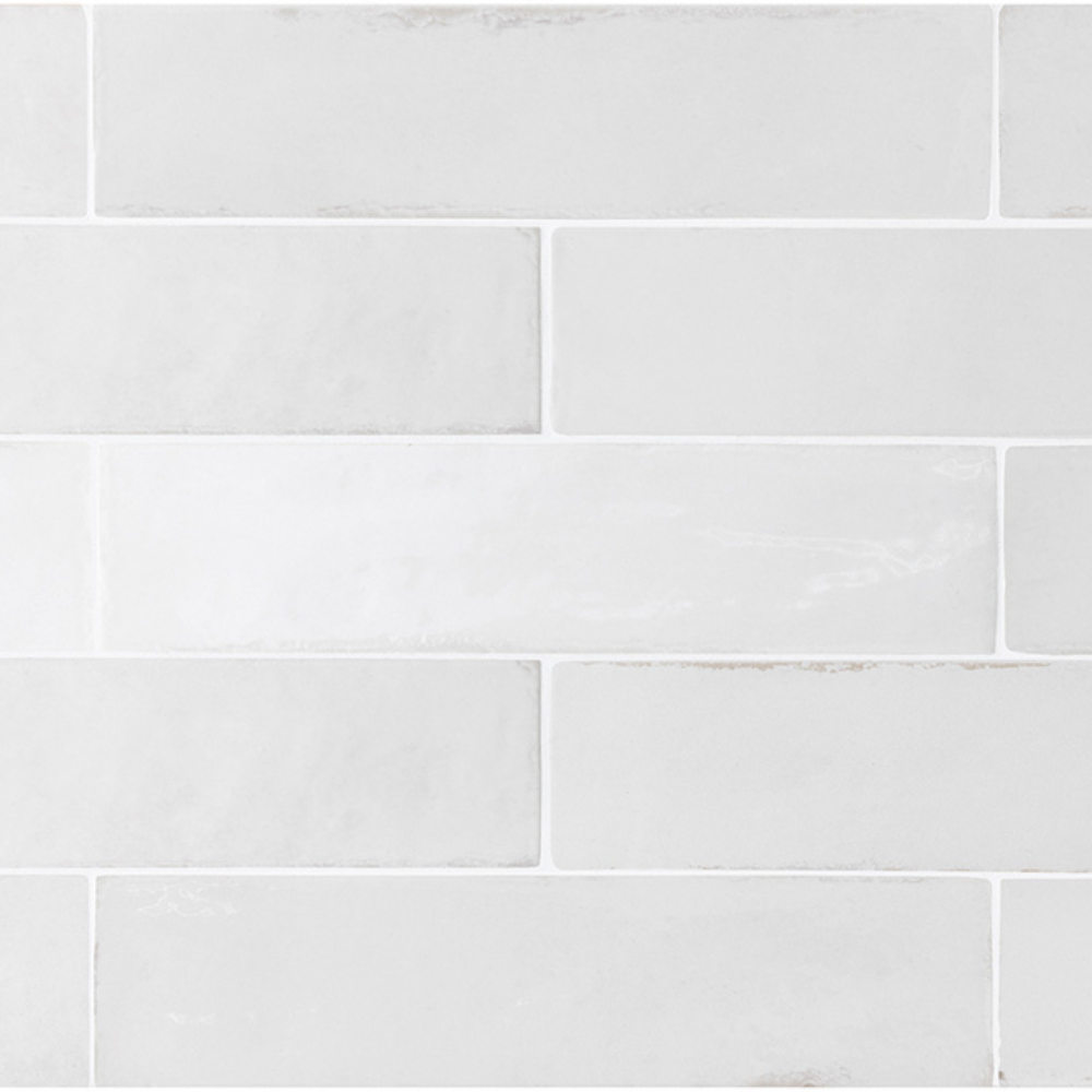 Tribeca Gypsum White Porcelain Tile 6 x 24.6cm-Delforno