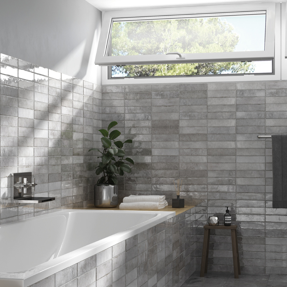 Tribeca Grey Whisper Porcelain Tile 6 x 24.6cm-Delforno