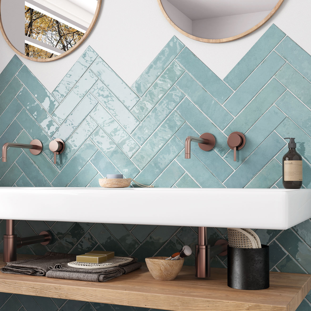 Tribeca Watercolour Porcelain Tile 6 x 24.6cm-Delforno