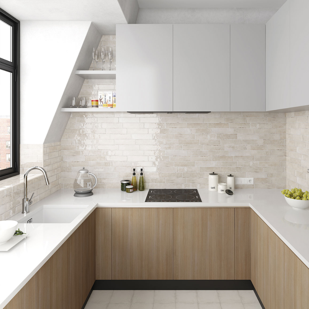 Tribeca Oatmeal Porcelain Tile 6 x 24.6cm-Delforno