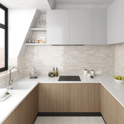 Tribeca Oatmeal Porcelain Tile 6 x 24.6cm-Delforno