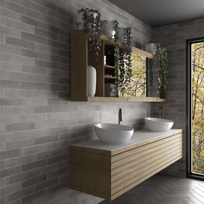 Argile Concrete Porcelain Tile 6 x 24.6cm