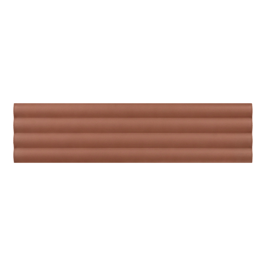 Small Format Costasera Onda Terra Matt Ceramic Tile 5 x 20cm-Delforno