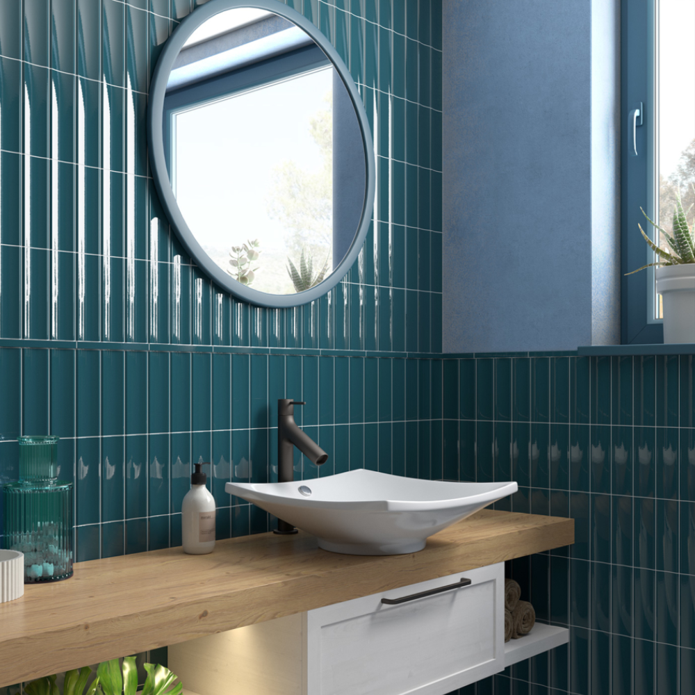 Vibe in Naval Ceramic Tile 6.5 x 20cm