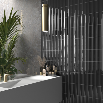 Vibe in Almost Black Ceramic Tile 6.5 x 20cm