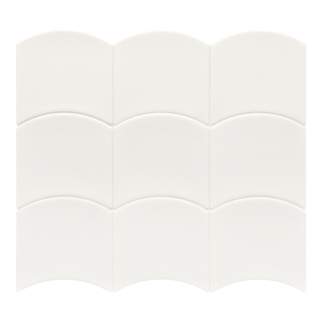 Wave White Ceramic Tile 12 x 12cm