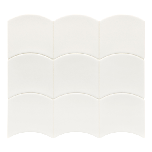 Wave White Ceramic Tile 12 x 12cm