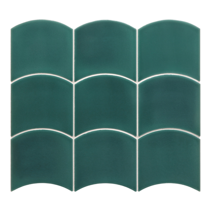 Wave Teal Grassy Ceramic Tile 12 x 12cm-Delforno