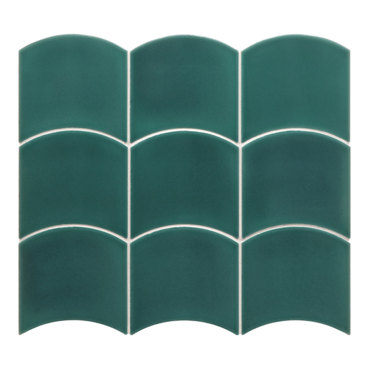 Wave Teal Grassy Ceramic Tile 12 x 12cm