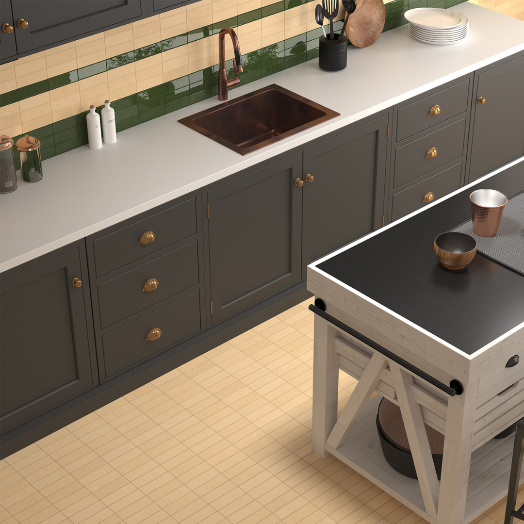 Fango Green Porcelain Tile 5 x 15cm-Delforno