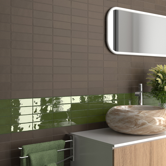 Fango Choco Porcelain Tile 5 x 15cm-Delforno