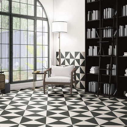 Fired Middle Black Matt Porcelain Tile 20 x 20cm-Delforno