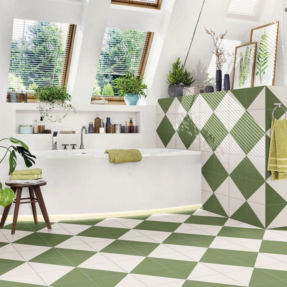 Fired Middle Green Matt Porcelain Tile 20 x 20cm-Delforno