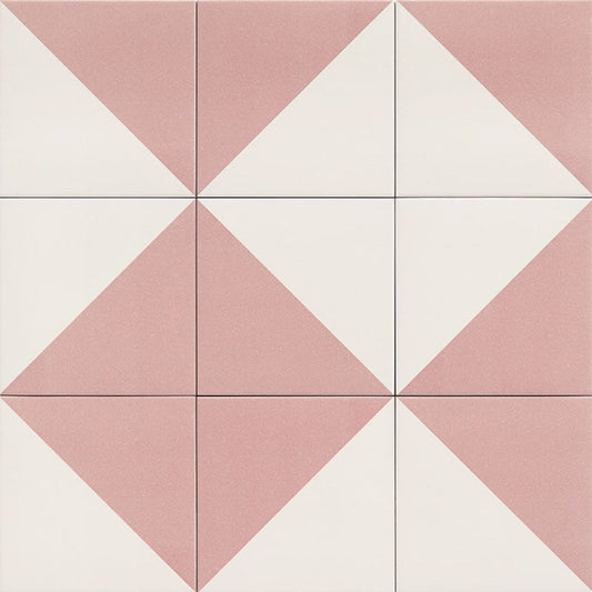 Fired Middle Pink Matt Porcelain Tile 20 x 20cm-Delforno