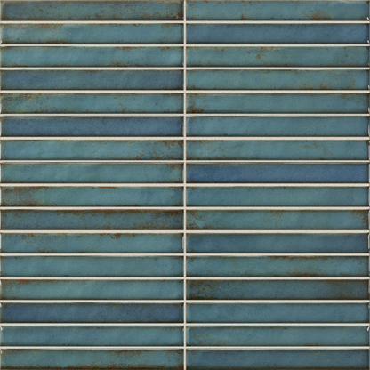 Pencil Raku Turquoise Ceramic Tile 35 x 35cm