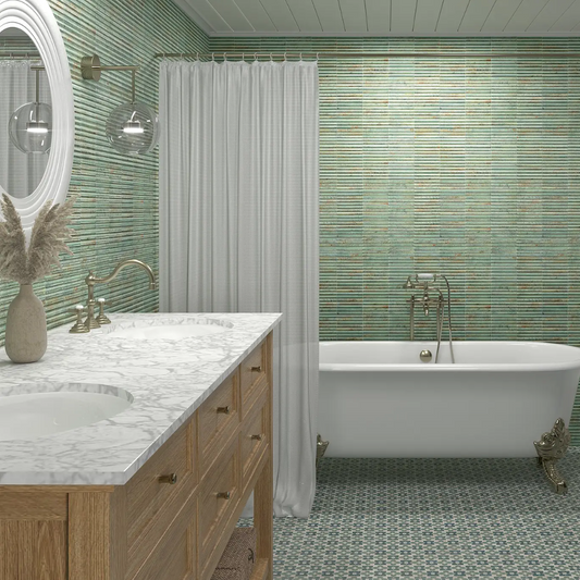 Lugano Aquamarine Ceramic Tile 15 x 30cm
